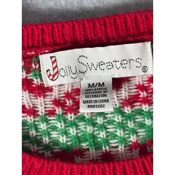 Jolly Sweaters Llama Christmas Ugly Holiday Sweater Fair Isle Nordic Pattern M/M - Picture 2 of 7